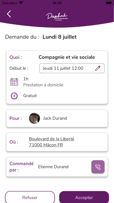 Daphné Partenaire Screenshot