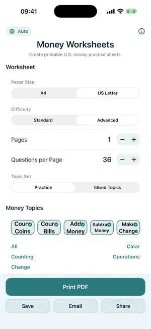 Money Worksheets screenshot 2