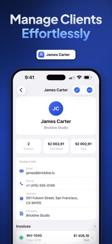 Ditly: Simple Invoice Maker iPhone screenshot