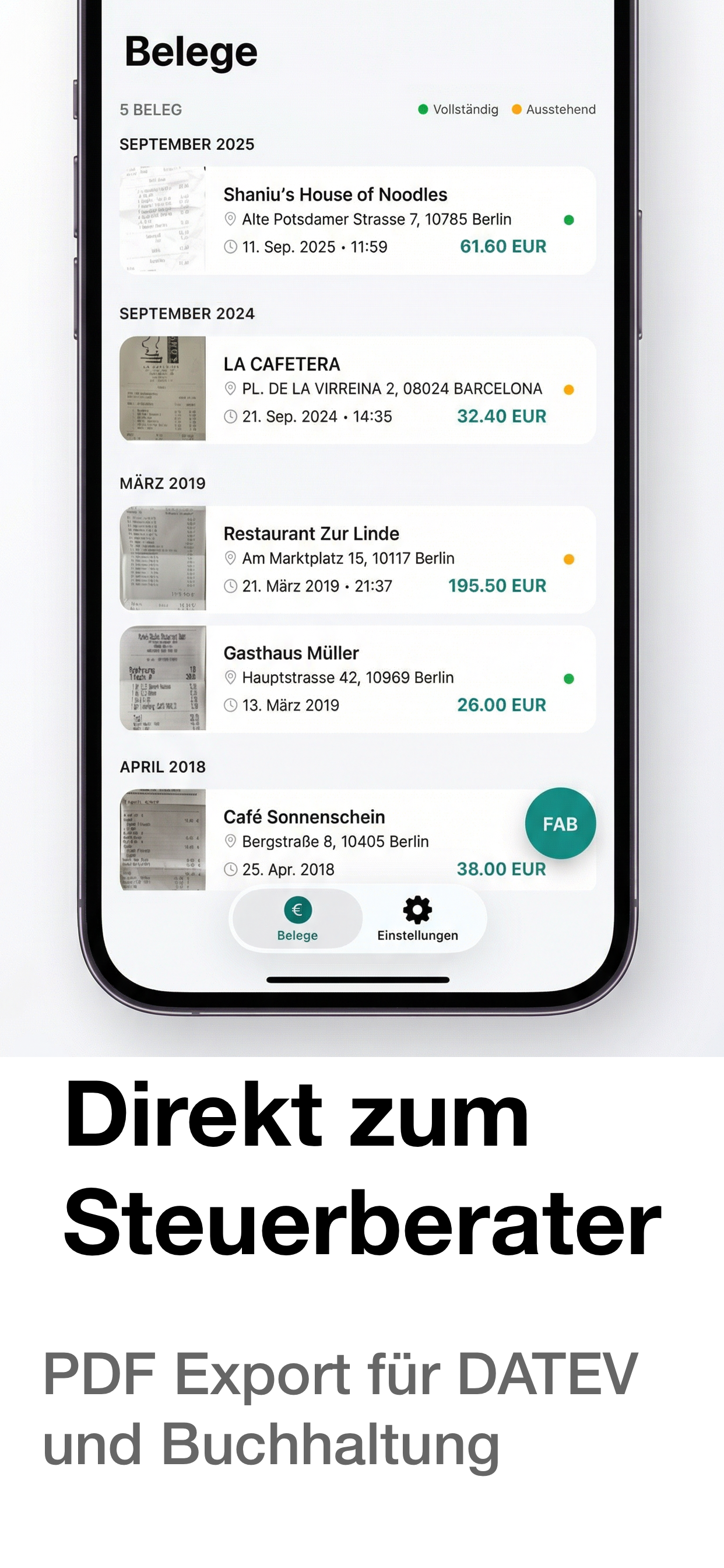 Bewirtung Belegscanner