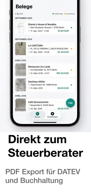 Bewirtung Belegscanner screenshot 4