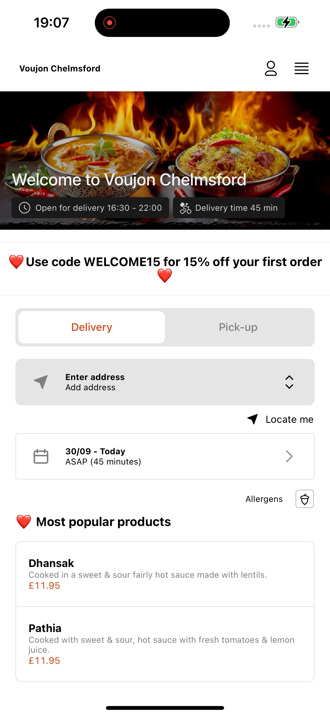 Screenshot 1 of Voujon Indian Restaurant Chelm