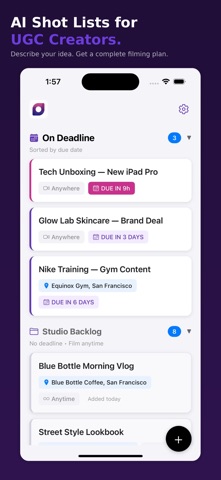 SimplistUGC: Shot List Planner Screenshot 4 of 6