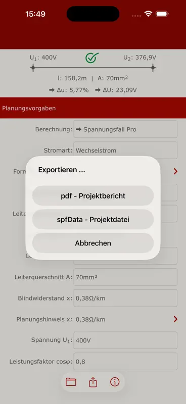 Spannungsfall Pro screenshot 7 of 9