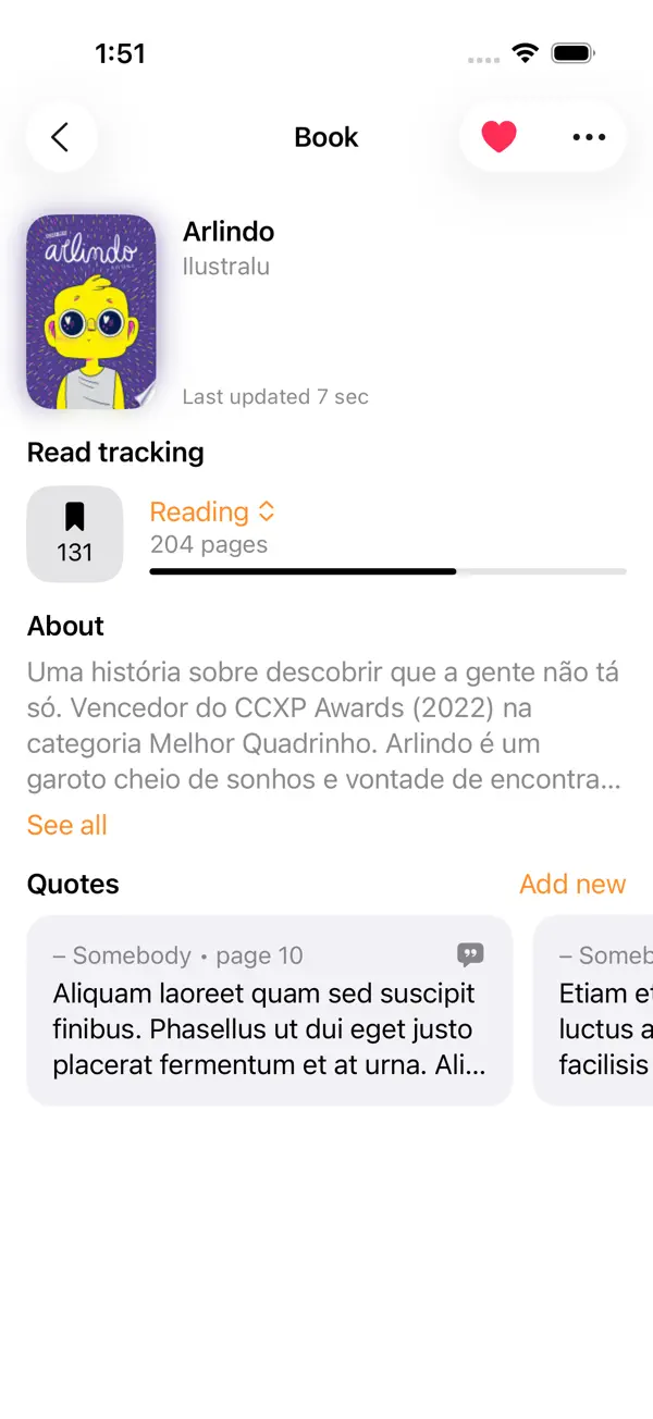 Screenshot #2 pour Bookmarks (Read Tracking)