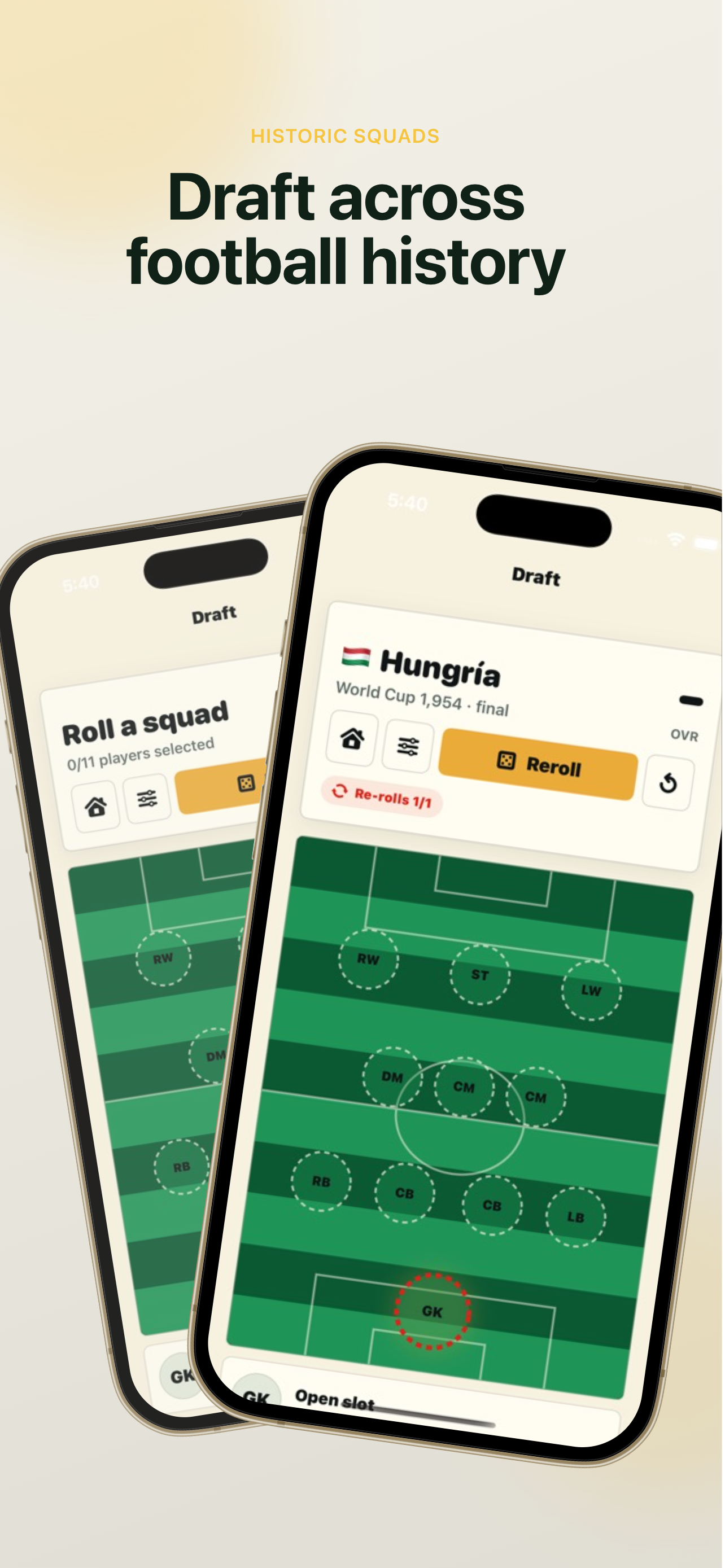 7-0 Football XI - Legend Draft