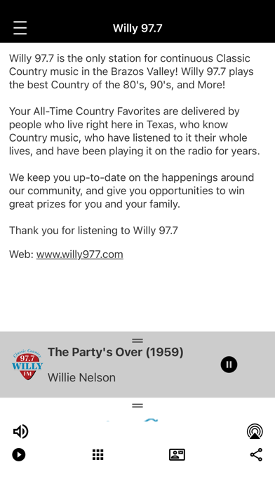 Willy 97.7 Screenshot