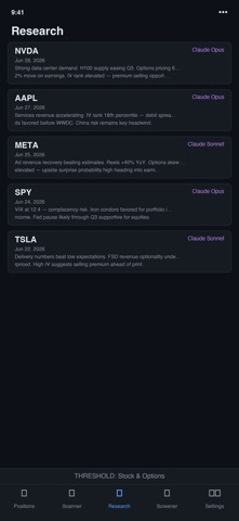 THRESHOLD: Stock & Options Screenshot 2 of 4