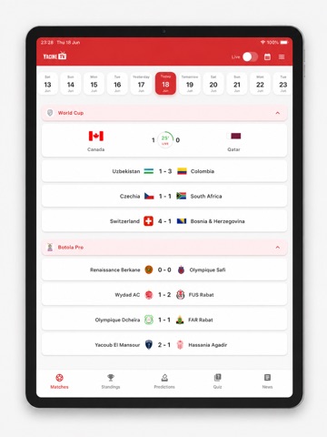 Yacine TV - Live scores iPad screenshot 1