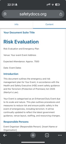 SafetyDocs screenshot