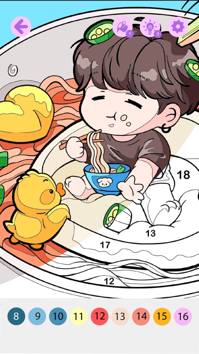 Chibi Idol Coloring by Number Screenshot