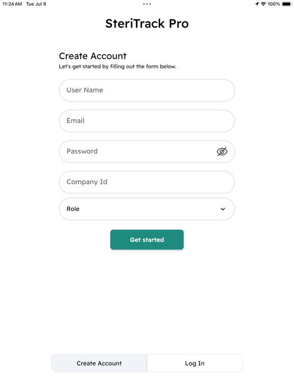 SteriTrack Pro app screenshot
