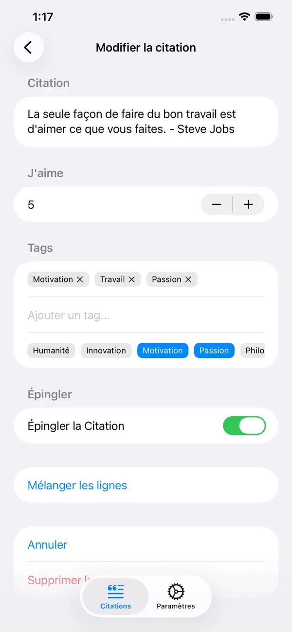 Screenshot #2 pour Recueil Citations