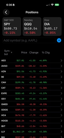 Stock Lists screenshot