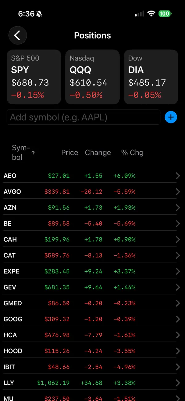 Stock Lists Screenshot 2