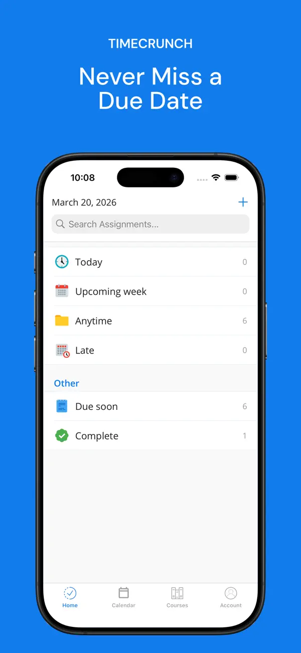 Screenshot #1 pour TimeCrunch: Homework Tool