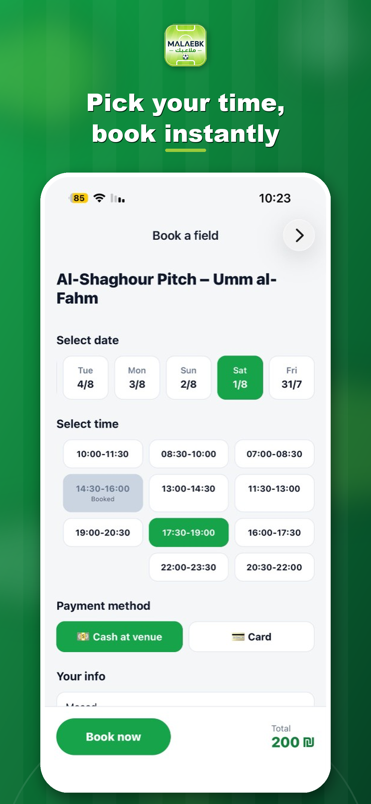 Malaebk - Book Sports Fields screenshot 2