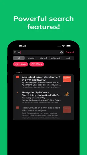 Скриншот Saved Links на iPhone 4