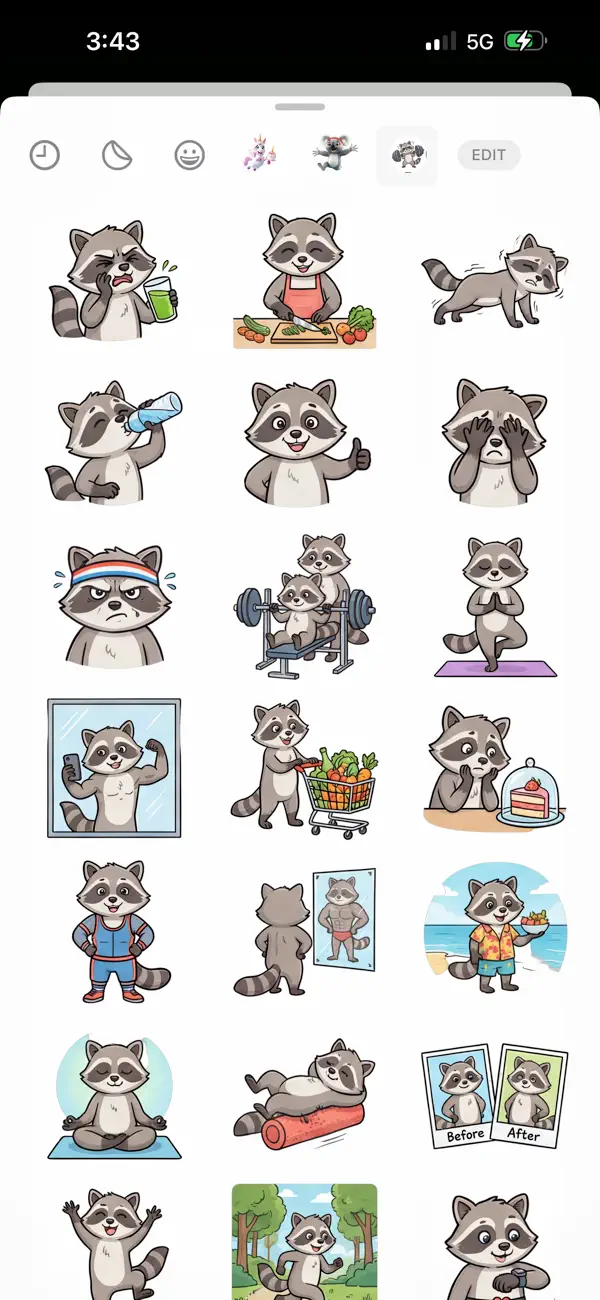 Screenshot #2 pour Fit Raccoon Stickers