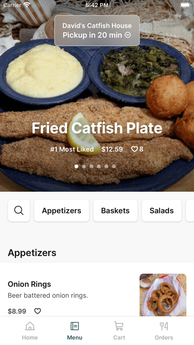 David's Catfish House iPhone screenshot 2 - Food & Drink app