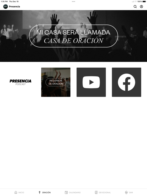 Presencia iPad screenshot