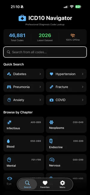 ICD10 Navigator screenshot 1