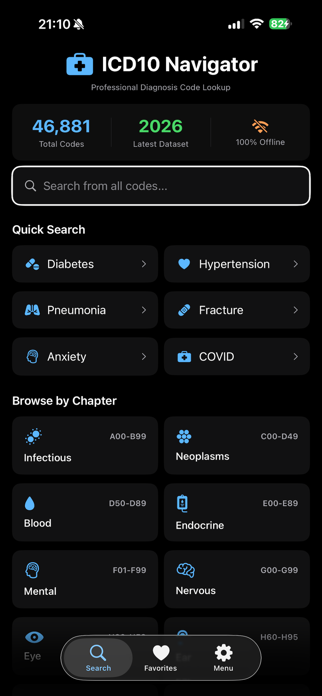 ICD10 Navigator Screenshot 1 of 4