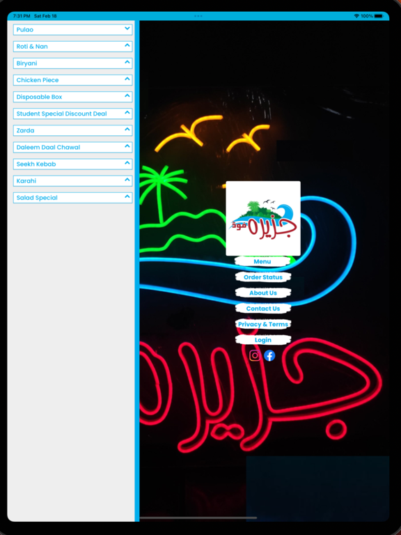 Jazeera Foods iPad screenshot 1 - Food & Drink app