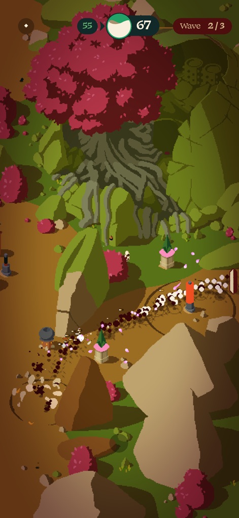 Rift Riff - Immerse in a lush, green world featuring a majestic central tree and uniquely designed towers actively defending against adversaries.