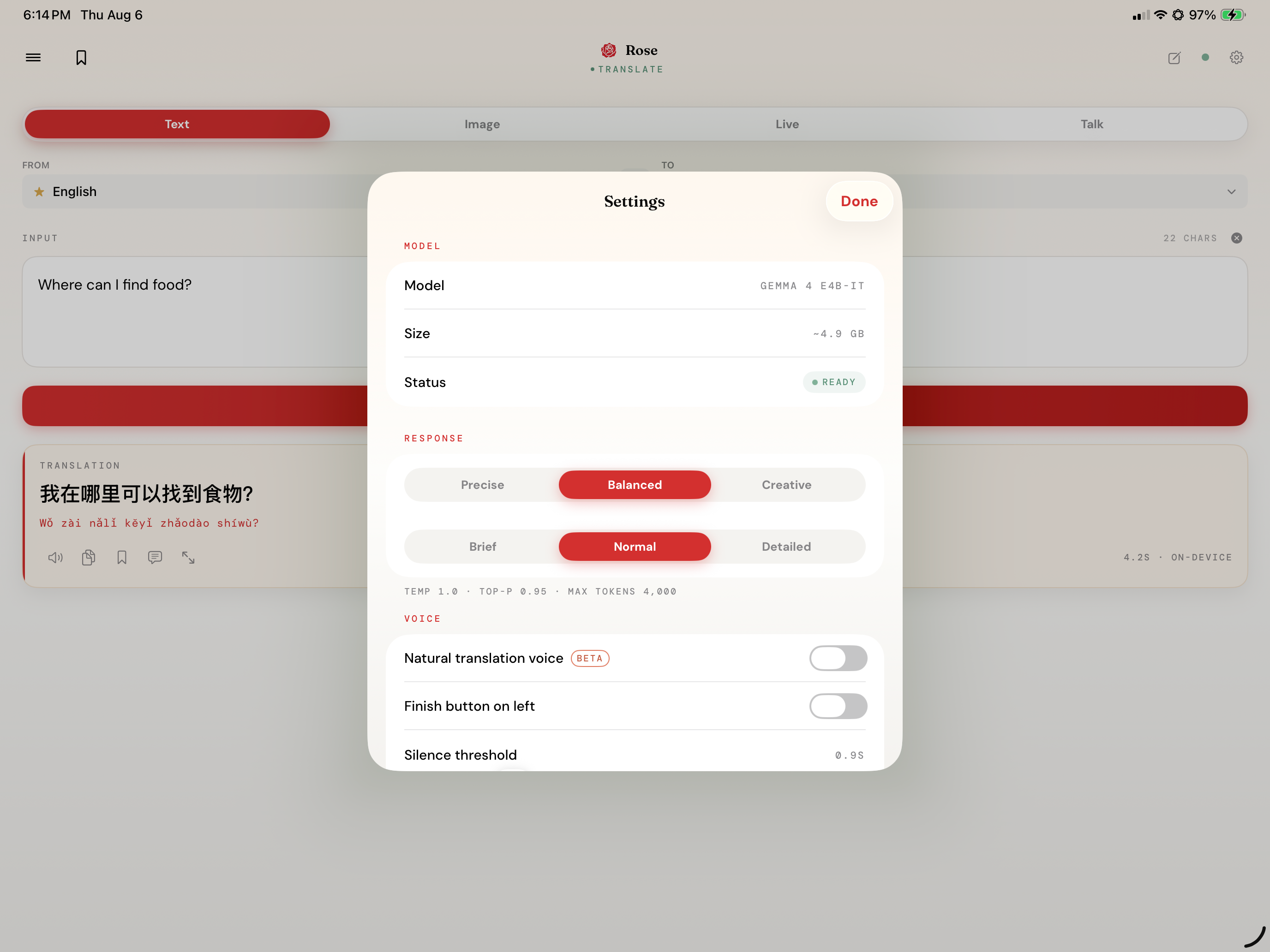 Rose: On-Device Intelligence screenshot 7
