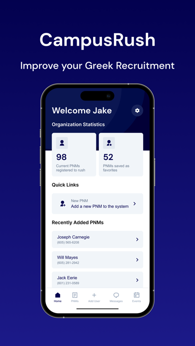 Campus Rush Recruitment iPhone screenshot 4 - Education app