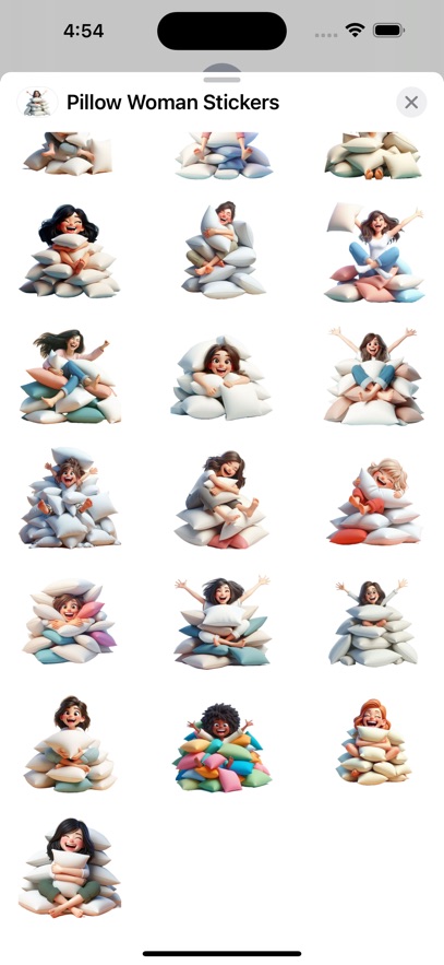 Pillow Woman Stickers