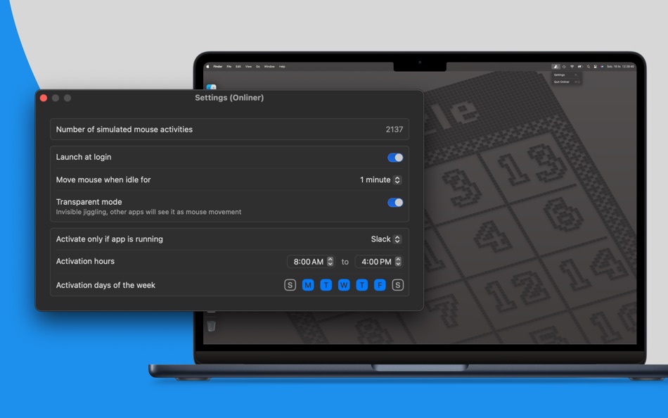 #1. Onliner - Auto Mouse Jiggler (macOS) 由: Perwol IT