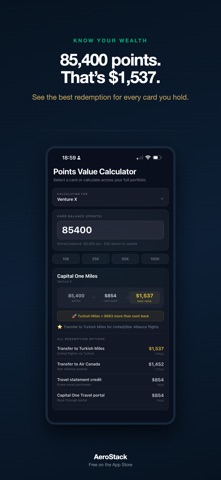 AeroStack: Travel Rewards iPhone screenshot