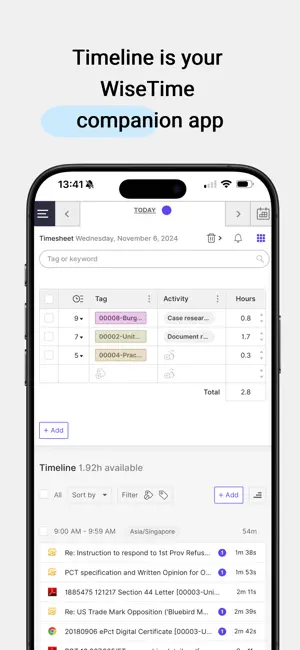 Timeline for WiseTime screenshot 1