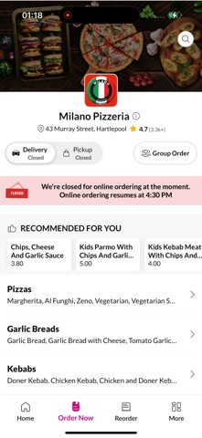 Milano Pizzeria. Screenshot 2 of 4