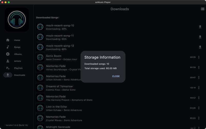 xsMusic Player screenshot
