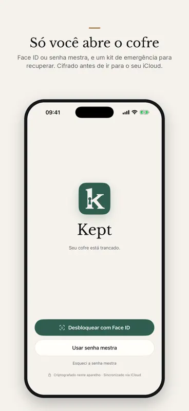 Kept — Senhas e Códigos screenshot 5 of 5