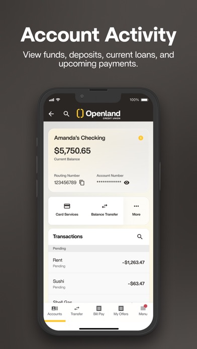 Screenshot #3 pour Openland CU Mobile Banking