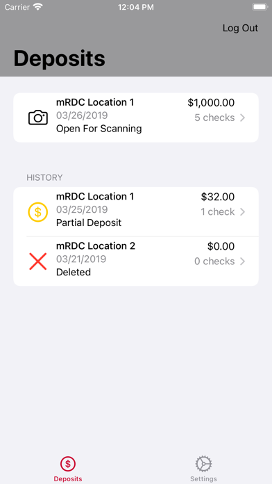 Victory Bank Business Deposit Screenshot