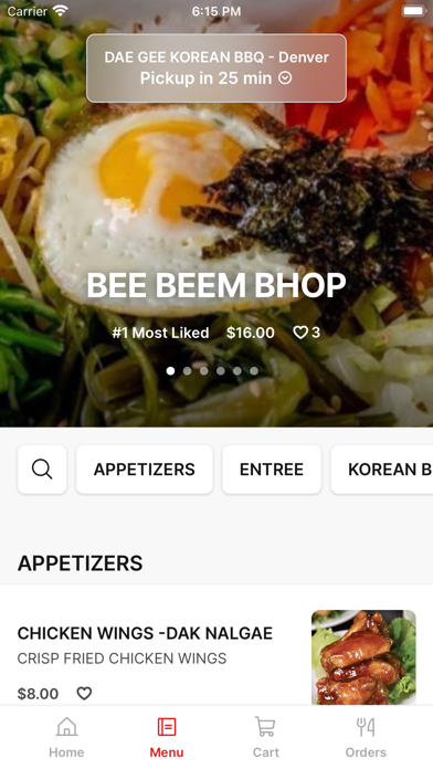 Dae Gee Korean BBQ To Go iPhone screenshot 2 - Food & Drink app