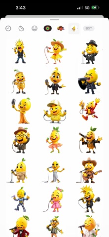 Singing Lemon Stickers iPhone screenshot
