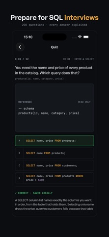 SQLPrep: Learn SQL & Practice Screenshot 2 of 4
