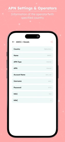 APN Settings & Operators screenshot