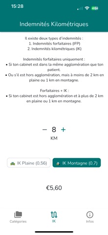 Cotation Kiné 2025 iPhone screenshot
