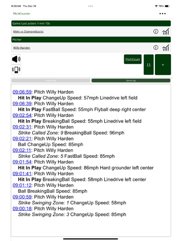 PitchCounter - HardingApps iPad screenshot