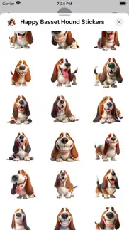 happy basset hound stickers iphone screenshot 2