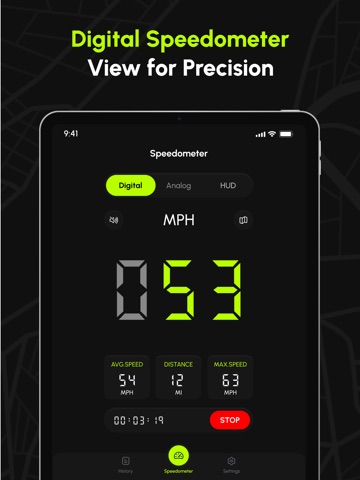 Speedometer: GРS Speed Tracker iPad screenshot