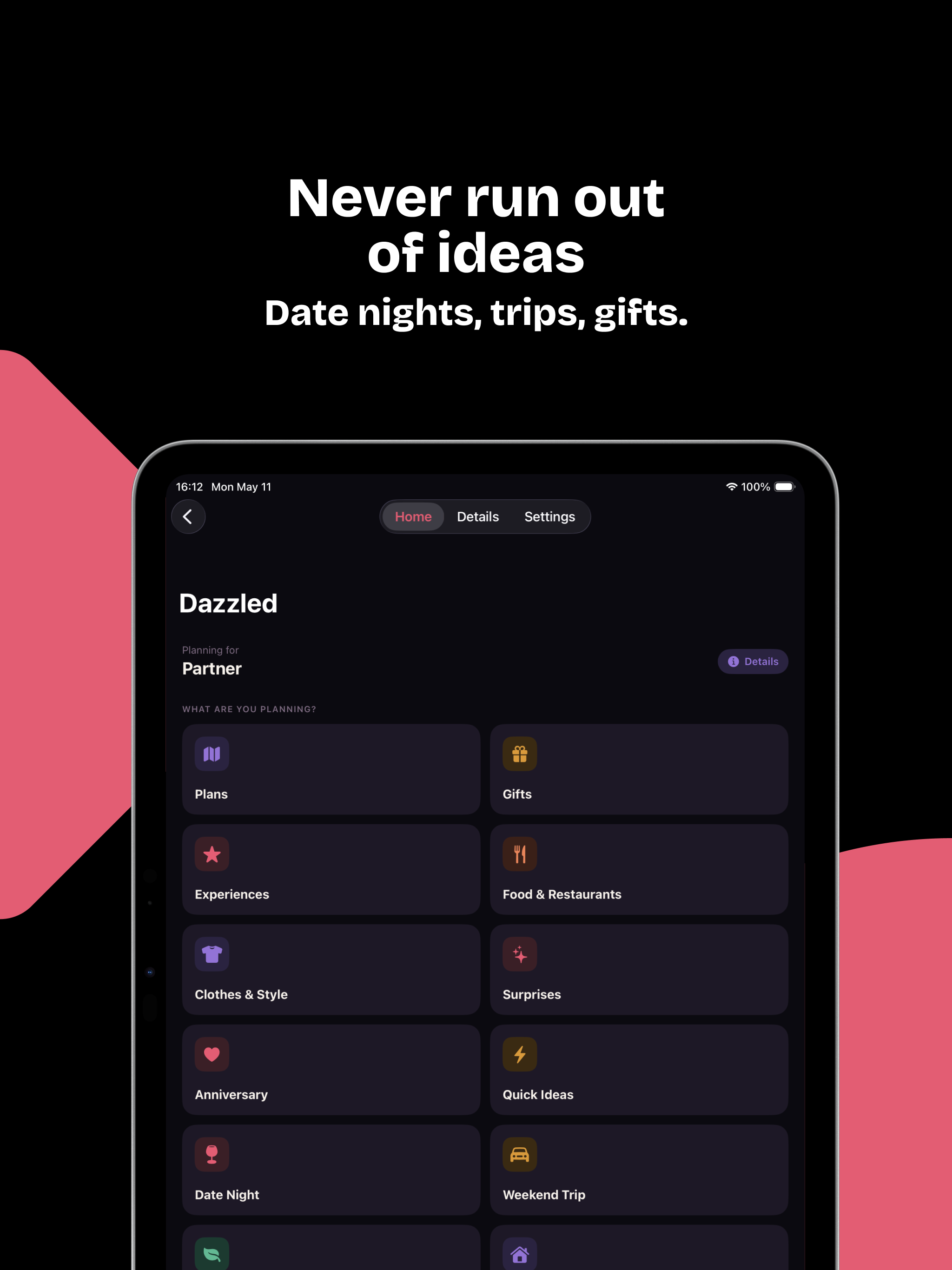 Dazzled: Date & Gift Planner