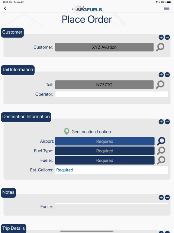 AEG Fuels Mobile iPad screenshot 7 - Business app